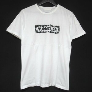 美品 MONCLER GENIUS 2 モンクレールジーニアス ロゴ刺繍 エンブロイダリー 半袖 Tシャツ カットソー XSサイズ ホワイト