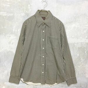 ◆お洒落な逸品◆TAKEO KIKUCHI /タケオキクチ シャツ 長袖　ドレスシャツ シャツ 柄シャツ ブラック サイズ3 K80 ｃ2835