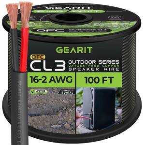 GearIT Proシリーズの屋外直接埋設スピーカーワイヤー（16AWG）、16ゲージ (中古品)