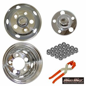 MADMAX トラック用 ステンレス製 16×5.50J-116.5 インチ ホイールライナーセット 5穴 41mm フロント リア 4枚SET/エルフ キャンター