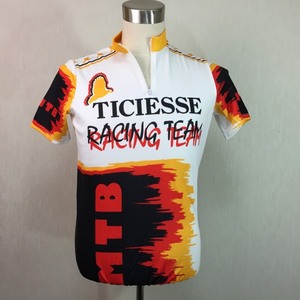 B561▼白系柄TICIESSE RACING TEAM半袖サイクルジャージ M位