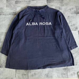 アルバローサ ALBAROSA スウェット プルオーバー ネイビー ロゴ刺繍 2XLサイズ トップス ビッグサイズ メンズ トレーナー