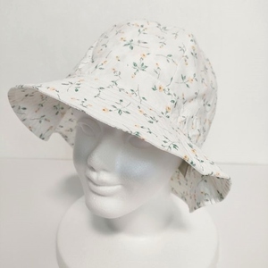 5-0116G∞YAECA WRITE 新品 HAT HIGH 42953 定価11000円 花柄 帽子 ハット DEMI(ORENGE) ホワイト ヤエカ 249536