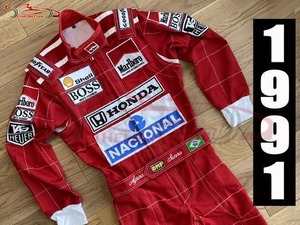 海外 高品質　送料込み　アイルトン・セナ Ayrton Senna 1991 F1　レーシングスーツ　サイズ各種 レプリカ カスタム対応