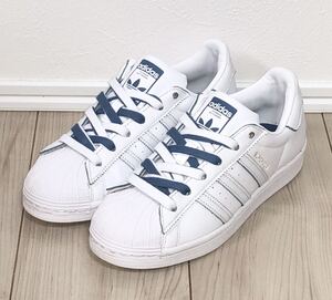 良品 adidas ORIGINALS SUPERSTAR W GX2012 US7 24cm 24.0cm アディダス オリジナルス スーパースター ホワイト ブルー 白 青 super star