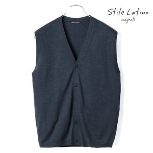 ◆【Stile Latino(スティレラティーノ)/ウールハイゲージVネックニットベスト(MGW21913)】[stl2380012-42]