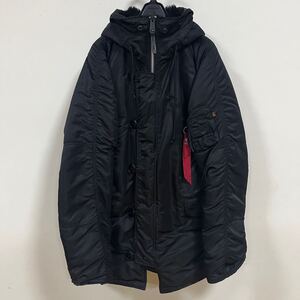 Alpha Industries (アルファインダストリーズ) N-3B フライトジャケット メンズ L ミリタリー ブラック 黒 ナイロン