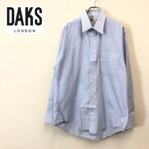 1O1884-F-N◆ DAKS ダックス 長袖シャツ トップス チェック ◆ コットン ブルー 青 ホワイト 白 古着 メンズ 秋冬 通年