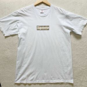 【極美品・名作コラボ】 supreme シュプリーム × Burberry バーバリー コラボ メンズ 半袖 Tシャツ トップス ボックスロゴ Box Logo M