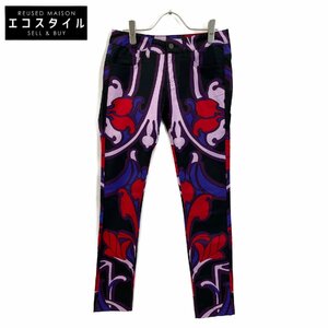 GUCCI グッチ 347770 XD108 5Ｐフローラル アートデザイン パンツ ボトムス 38 ブラック レディース