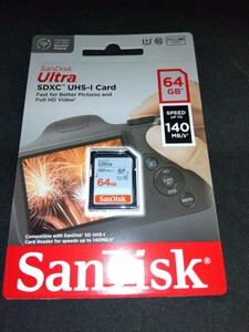 新品未開封 SanDisk サンディスク SDカード 64GB 140MB SDXC Ultra ウルトラ