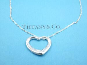 371128【1円スタート】TIFFANY&Co. ティファニー オープンハート 22mm SV925 エルサペレッティ ネックレス 4.9g 40cm