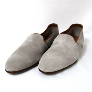 JOHN LOBB ジョンロブ スエード シェア スリッポン 8695 6 1/2 JP25 靴 ローファー グレー キャメル ブラウン