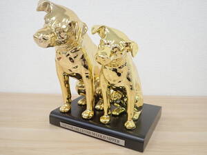 当時物 ビクター犬 ニッパー 陶器 VICTOR MILLENNIUM GOLD NIPPER ゴールド色 2体 おまとめ 昭和レトロ 激安1円スタート