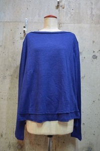 M.パトモス　M.PATMOS　リネン　ロング　Ｔシャツ　S　LAYERED　BOATNECK C6498