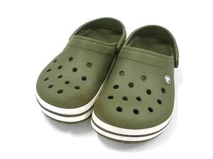 ■美品■ crocs クロックス クロッグ サンダル 表記サイズ W7(約23.0cm) 靴 シューズ レディース カーキ系 DG4353