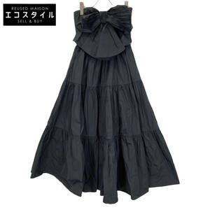 1円 RED VALENTINO レッドヴァレンチノ UR0VAT755D3 ブラック Bow Detail Tiered Dress ティアードドレス ワンピース 40 レディース