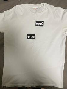 Supreme × COMME des GARCONS 18AW split box logo tee シュプリーム コムデギャルソン 半袖Tシャツ WHT Sサイズ