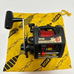 RYOBI スーパーカーボテック 船 80 リール SUPER CARBOTEC 船用 手動リール リョービ フィッシング 巾着付き