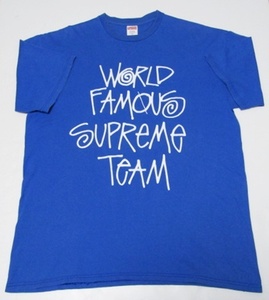 希少 2001s Supreme WORLD FAMOUS SUPREME TEAM Tee Blue XL シュプリーム ワールドフェイマス Tシャツ ブルー 青 レア ヴィンテージ
