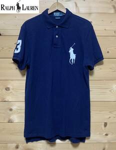 24時間以内発送★入手困難品★美中古・ POLO RALPH LAUREN（ラルフローレン）★ポロシャツ（鹿の子） NAVY サイズM