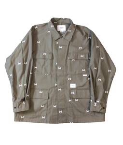 美品 WTAPS ダブルタップス 22SS クロスボーン ジャングル コットン ジャケット OXFORD TEXTILE シャツ ベージュ系 X 03 221WVDT-SHM02