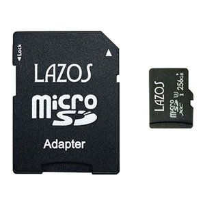 【20個セット】 Lazos microSDXCメモリーカード 256GB UHS-I U3 CLASS10 紙パッケージ L-B256MSD10-U3X20 /l