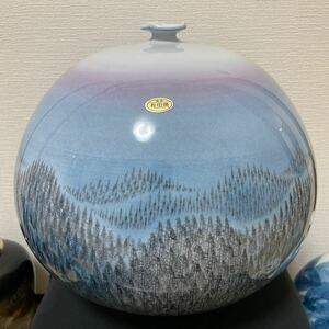 藤井朱明 壺 飾り壺 花器 日展人気作家 花瓶 朝日 有田焼 人間国宝 共箱なし