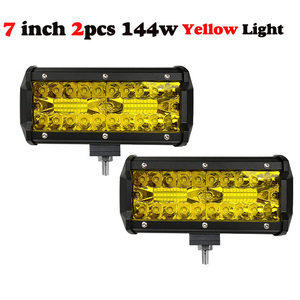 送料500円 2pcs 120W Ledライト スポット フラッド ビーム 4x4 12V24V 7インチ イエロー Aba17