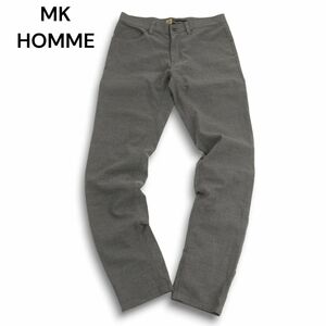 MK HOMME × Carreman ミッシェルクラン オム × キャリーマン 通年 ヘリンボーン柄 テーパード パンツ Sz.48 メンズ グレー　C4B03571_8#R