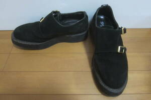 KIDS LOVE GAITE キッズ ラブ ゲイト メンズシューズ 靴 ダブルモンクストラップ スエード 日本製 黒 サイズ7 1/2(25.5㎝位) O2405A
