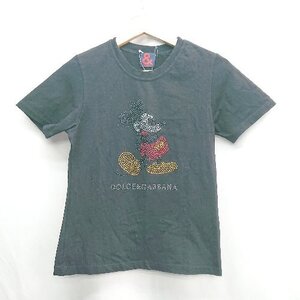 ◇ ⊂ Φ DOLCE&GABBANA ミッキーマウス 半袖 Tシャツ サイズ表記なし ブラック レディース E