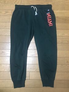 NCAA UNIVERSITY OF MIAMI SWEAT PANTS (Champion) size-L(平置き42股下70) 中古 送料無料 NCNR