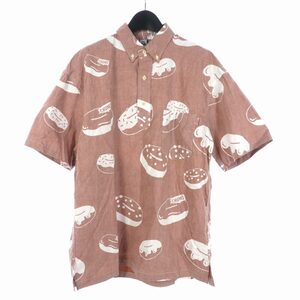 チャムス CHUMS Chumloha Shirt チャムロハシャツ アロハシャツ 半袖 総柄 ドーナツ柄 L ブラウン CH02-1106 メンズ