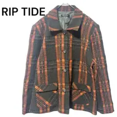 RIP TIDE ジャケット　チェック柄　襟付き　ボタン大きめ　おしゃれ