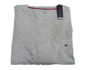 H-116 新品 TOMMY HILFIGER トミーヒルフィガー メンズ Tシャツ 【XL】 シルバー 丸首