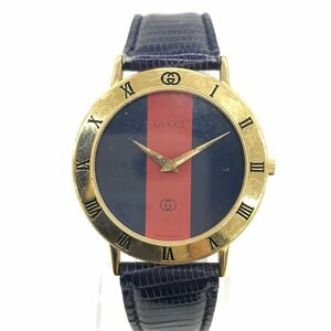 GUCCI グッチ 腕時計 GP/革 シェリー 3000M クオーツ 不動品【CFAH8005】