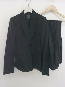◇ Calvin Klein カルバン クライン ピンストライプ シングル パンツ スーツ セットアップ サイズ 2 ブラック レディース E