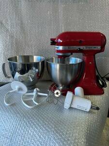 （KX４３)★中古美品KitchenAidスタンドミキサー 9KSM16シリーズ赤(エンパイア)動作保証