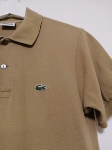 国内正規品　ラコステ　LACOSTE　半袖ポロシャツ　2 ベージュ　キャメル　L1212Y OSAGARI