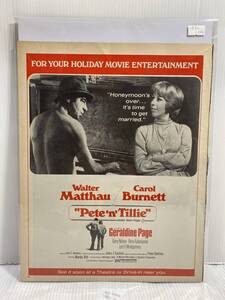 1972年12月15日号LIFE誌広告切り抜き【Pete’n’Tillie おかしな結婚/映画】アメリカ買い付け品70s映画インテリア