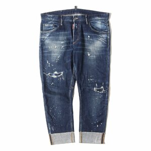 DSQUARED2 ディースクエアード 23SS クラッシュリペア ブリーチ 加工 ストレッチ デニムパンツ Sailor Jean インディゴ 50 イタリア製