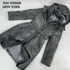 JON WEISER レザー ダウンコート・ロング ダウンジャケット・羊革