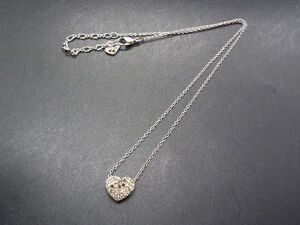 SWAROVSKI スワロフスキー ラインストーン ハート ネックレス ペンダント アクセサリー レディース シルバー系 DF1407