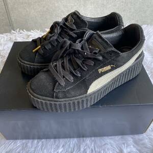 Rihanna × Puma Suede Creepers Fenty Black White プーマ スニーカー スウェード ブラック レディース 22.0cm