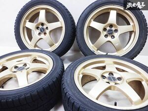 スバル純正 RAYS製 FORGED 鍛造 モノブロック 17インチ 7J +55 5穴 PCD100 225/45R17 4本 スタッドレス タイヤ付 インプレッサ レガシィ