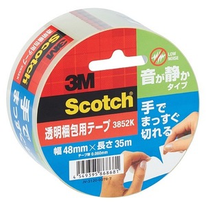 スリーエム(3M) スコッチ 透明梱包用テープ 幅48mm×長35m 手でまっすぐ切れる 3852K(38090)