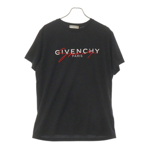 GIVENCHY ジバンシィ フロントロゴプリント半袖Tシャツ カットソー ブラック BM70UK3002