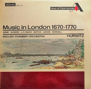 輸入LP盤 エマニュエル・ハーウィッツ/English Cham　Music in London 1670-1770 (Arne~Purcell)