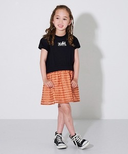 「X-girl Stages」 「KIDS」ドッキングワンピース 120cm ブラック キッズ